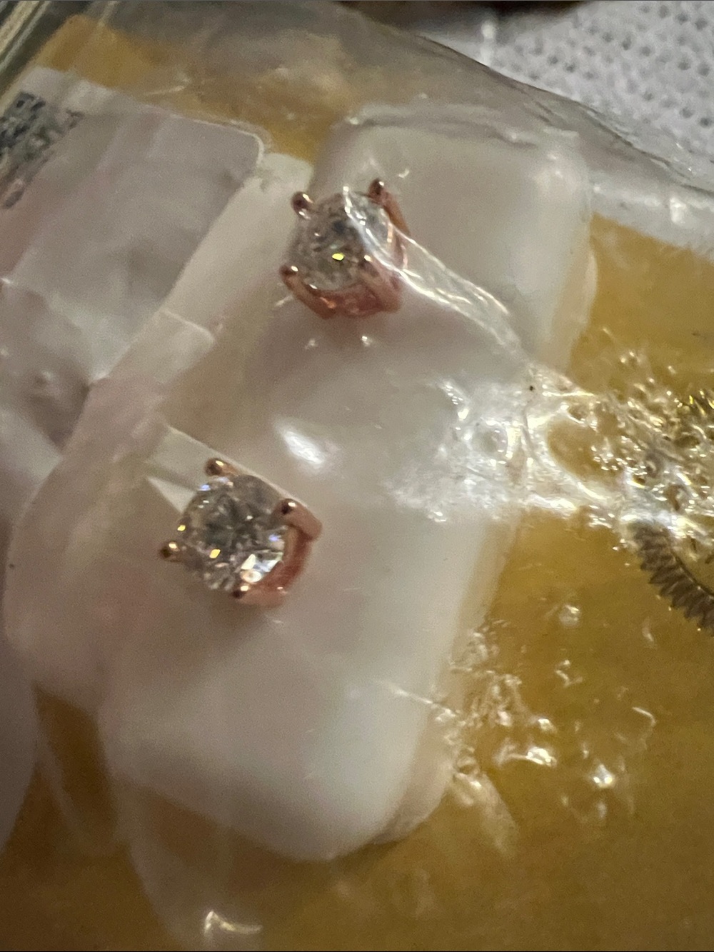 Rose Gold silver Moissanite Stud Earrings - Classic Women's Jewelry/SALES 💥👍
